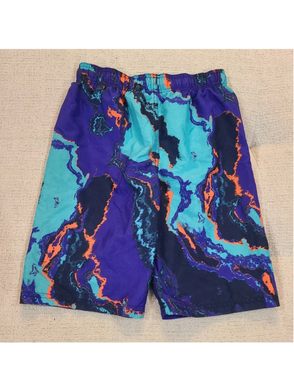Under Armour Boys Size Youth Large YLG Swim Trunks Board Shorts Blue Orange